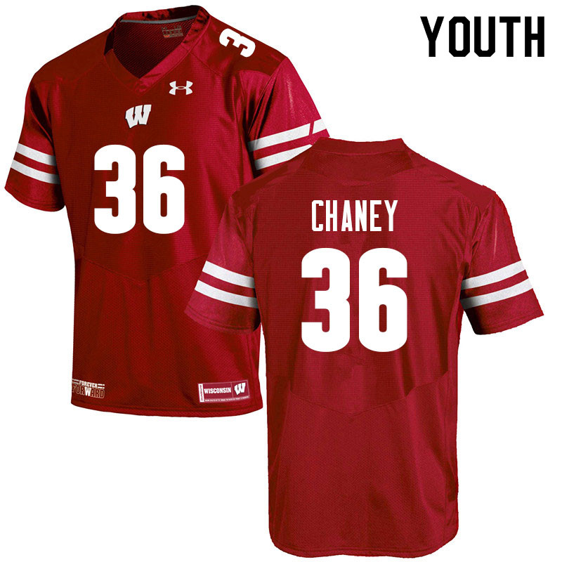 Youth #36 Jake Chaney Wisconsin Badgers College Football Jerseys Sale-Red